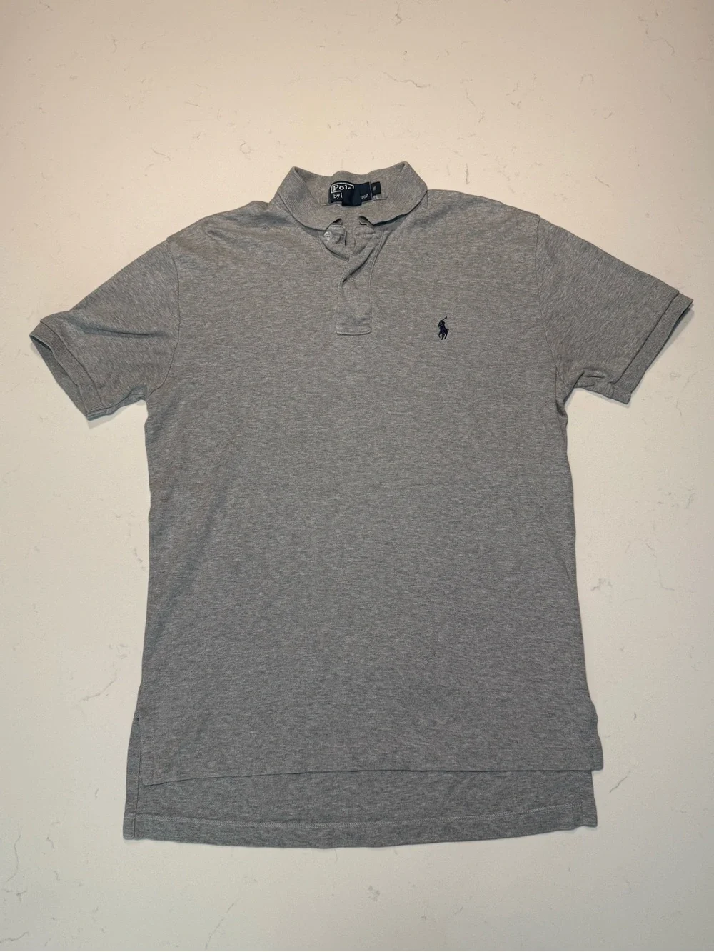 Vintage Polo by Ralph Lauren Men’s Grey Short-Sleeve Polo Shirt